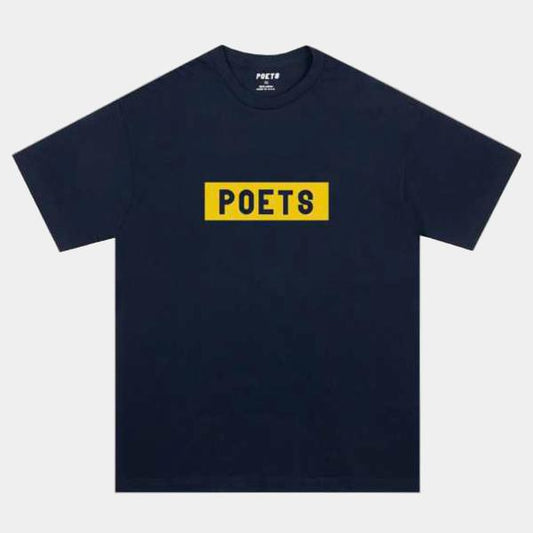 Poets Brand OG Box Logo Tee Navy-Black Sheep Skate Shop