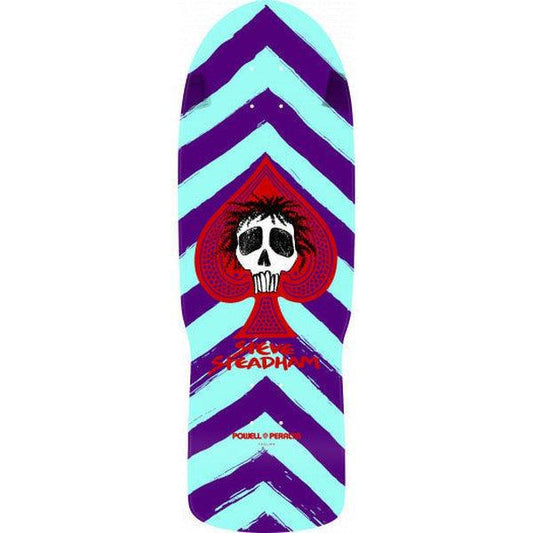 Powell Peralta Steve Steadham Skull & Spade Reissue Deck 10" Purple - Aqua-Black Sheep Skate Shop
