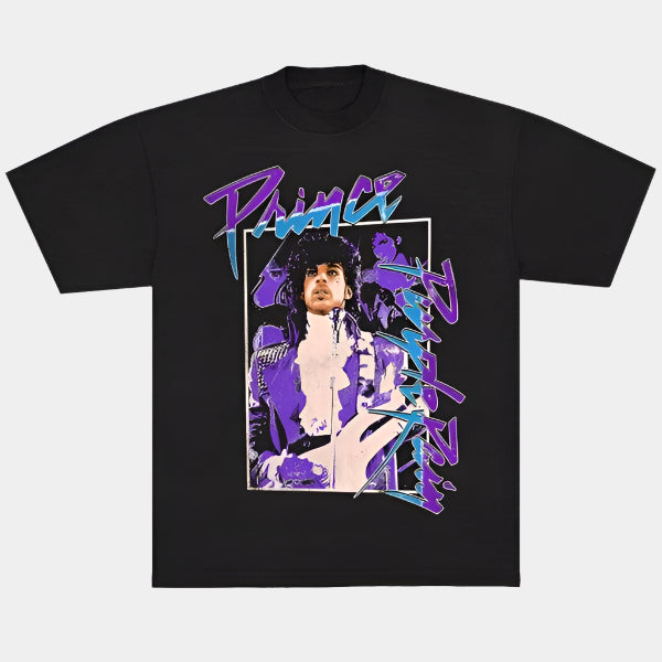 Prince Abstract Purple Rain Tee Black-Black Sheep Skate Shop