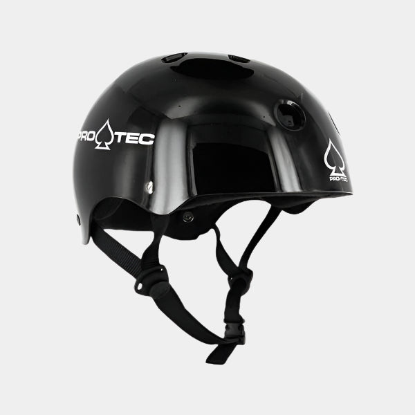 Protec Classic Skateboard Helmet CPSC Gloss Black-Black Sheep Skate Shop