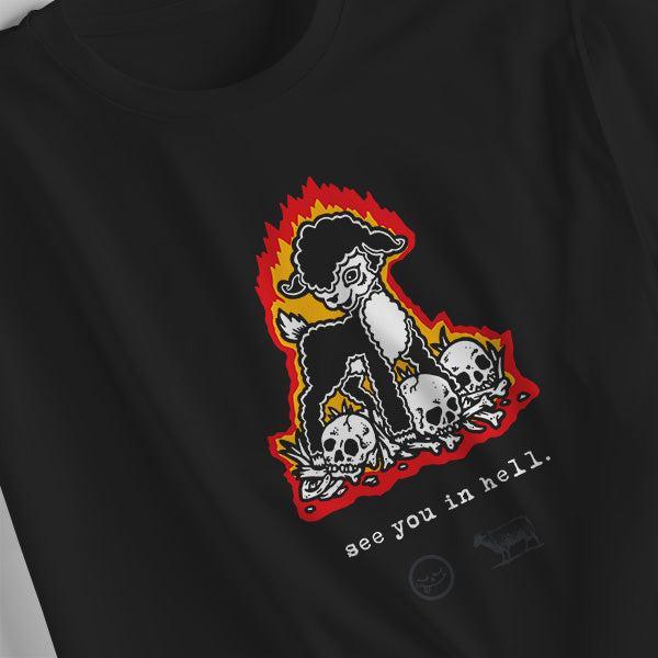 Roger Skateboards x Black Sheep "See You In Hell" T-Shirt Black-Black Sheep Skate Shop