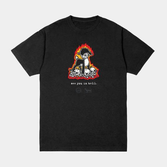 Roger Skateboards x Black Sheep "See You In Hell" T-Shirt Black-Black Sheep Skate Shop