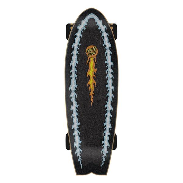 Santa Cruz Flaming Dice Dot Shark Cruiser Complete Skateboard 8.8" x 27.7"-Black Sheep Skate Shop