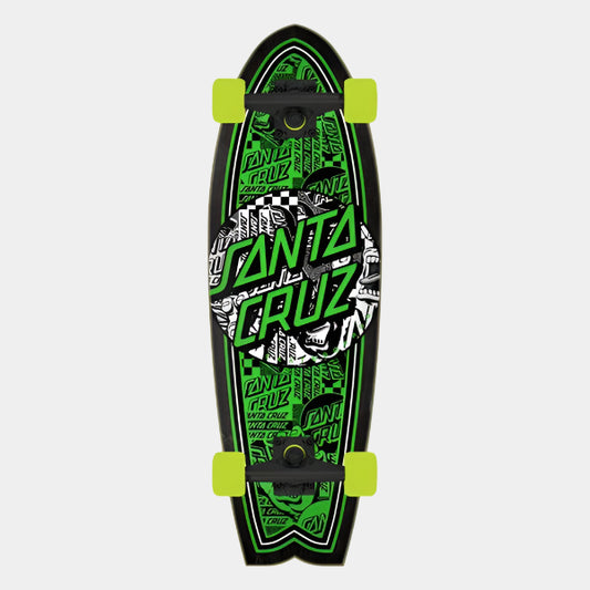 Santa Cruz Flier Collage Dot Shark Cruiser Complete Skateboard 8.8" x 27.7"-Black Sheep Skate Shop