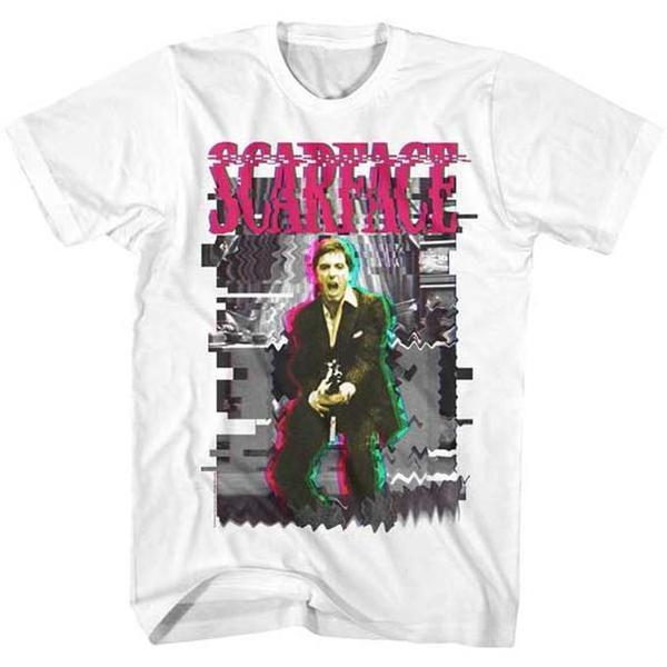 Scarface Glitch Tee White-Black Sheep Skate Shop