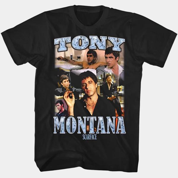 Scarface Tony Montana Collage Tee Black-Black Sheep Skate Shop