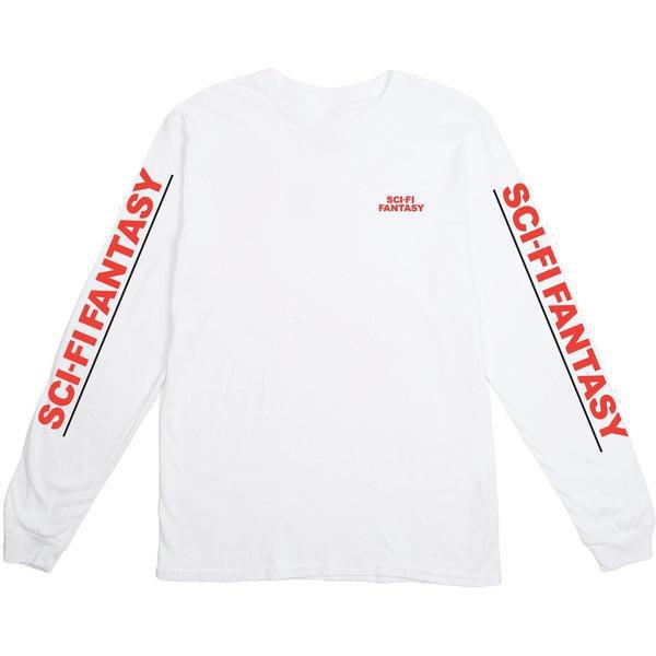 Sci-Fi Fantasy Logo Long Sleeve T-Shirt White-Black Sheep Skate Shop