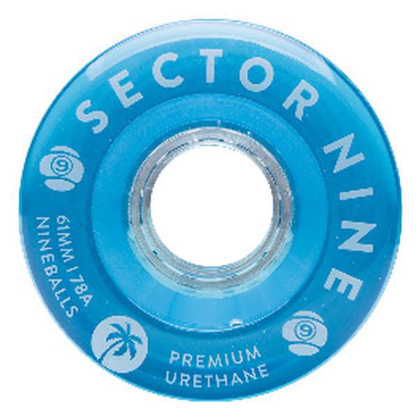 Sector 9 Nine Balls Soft Cruiser Wheels 78a 61mm Clear Blue-Black Sheep Skate Shop