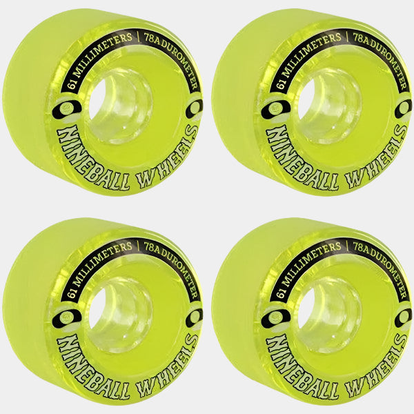 Sector 9 Nine Balls Soft Cruiser Wheels 78a 61mm Clear Yellow-Black Sheep Skate Shop