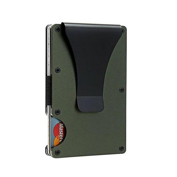 Slim RFID Blocking Card Holder/ Money Clip Matte Olive-Black Sheep Skate Shop