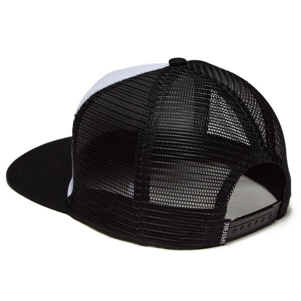 Spitfire Bighead Fill Classic Mesh Trucker Snapback Hat White - Black-Black Sheep Skate Shop