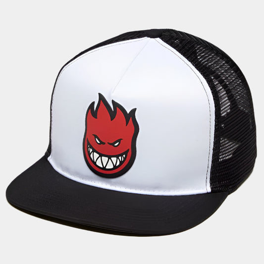 Spitfire Bighead Fill Classic Mesh Trucker Snapback Hat White - Black-Black Sheep Skate Shop