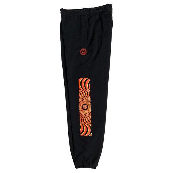 Spitfire Classic Swirl Embroidery Overlay Sweatpants Black - Orange - Yellow-Black Sheep Skate Shop