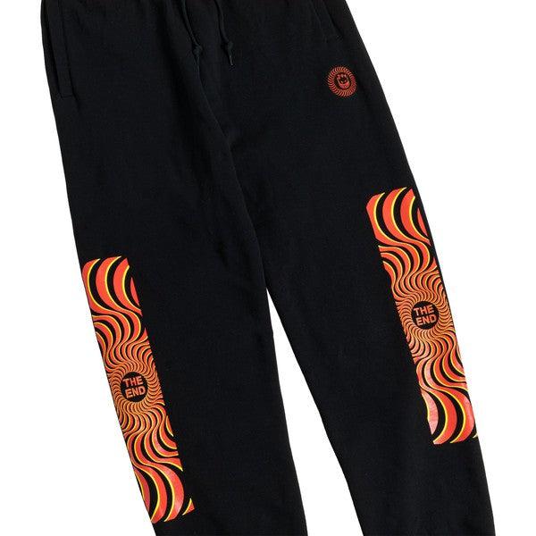 Spitfire Classic Swirl Embroidery Overlay Sweatpants Black - Orange - Yellow-Black Sheep Skate Shop