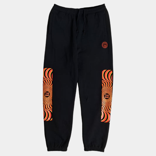 Spitfire Classic Swirl Embroidery Overlay Sweatpants Black - Orange - Yellow-Black Sheep Skate Shop