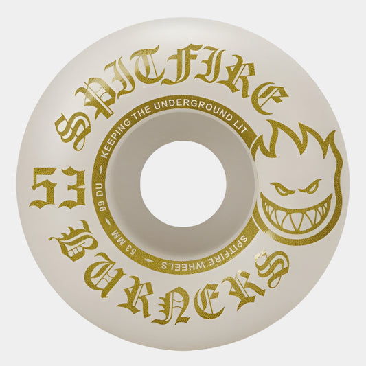 Spitfire Wheels Burner Edition 99du 53mm White - Gold-Black Sheep Skate Shop