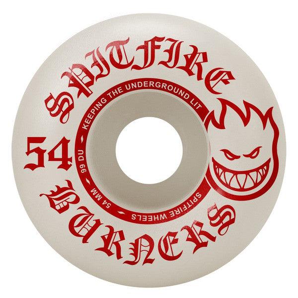 Spitfire Wheels Burner Edition 99du 54mm White - Red-Black Sheep Skate Shop