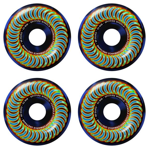 Spitfire Wheels F4 Radioactive Classic 99d 53mm Black - Blue Swirl-Black Sheep Skate Shop