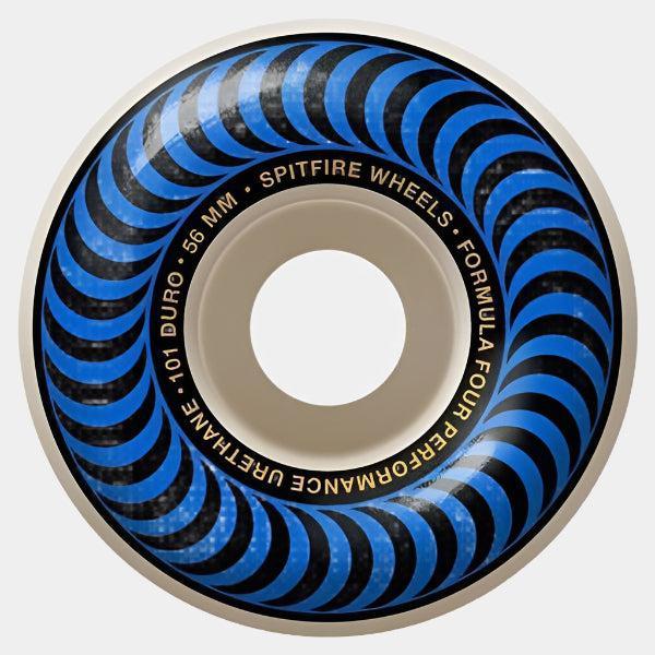 Spitfire Wheels Formula Four 101D Classics 56mm White - Blue Print-Black Sheep Skate Shop