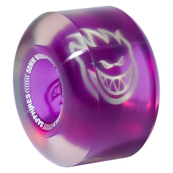 Spitfire Wheels Sapphires 90du 58mm Clear - Purple-Black Sheep Skate Shop