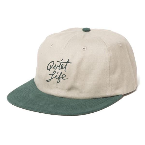 The Quiet Life Script Polo Hat Natural - Hunter Green-Black Sheep Skate Shop