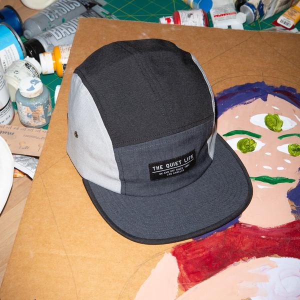 The Quiet Life Xanadu Color Blocked 5 Panel Camper Hat Black - Grey-Black Sheep Skate Shop