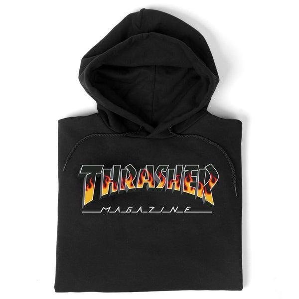 Thrasher BBQ Redux Flame Logo Hoody Black-Black Sheep Skate Shop