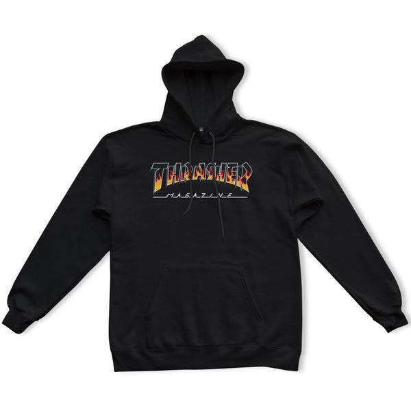 Thrasher BBQ Redux Flame Logo Hoody Black-Black Sheep Skate Shop