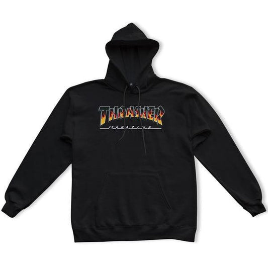 Thrasher BBQ Redux Flame Logo Hoody Black-Black Sheep Skate Shop