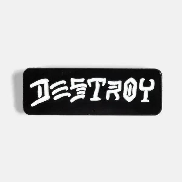 Thrasher Destroy Logo Lapel Pin Black - White-Black Sheep Skate Shop