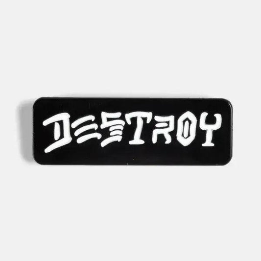Thrasher Destroy Logo Lapel Pin Black - White-Black Sheep Skate Shop