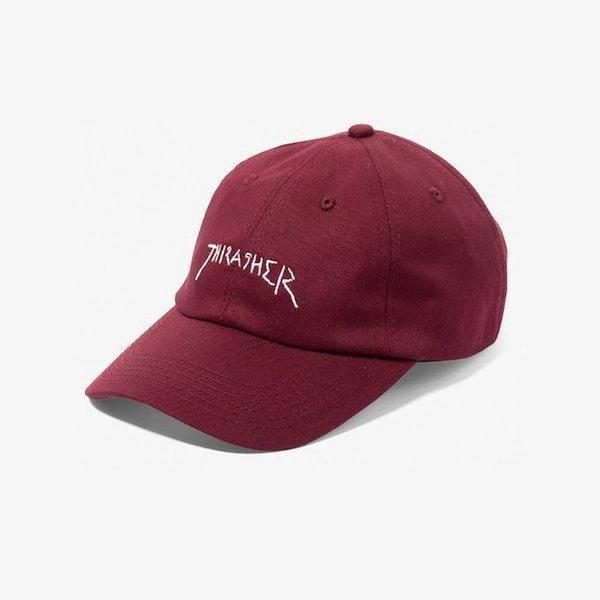 Thrasher Mag Religion Old Timer Strapback Hat Maroon