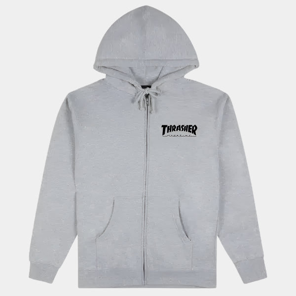 Thrasher Magazine Little Logo Full-Zip Hoody Grey-Black Sheep Skate Shop