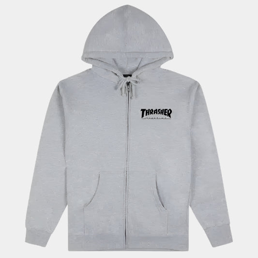 Thrasher Magazine Little Logo Full-Zip Hoody Grey-Black Sheep Skate Shop