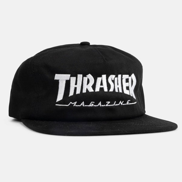 Thrasher Magazine Mag Logo Snapback Hat Black-Black Sheep Skate Shop