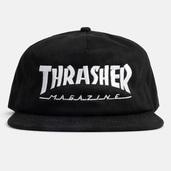 Thrasher Magazine Mag Logo Snapback Hat Black-Black Sheep Skate Shop
