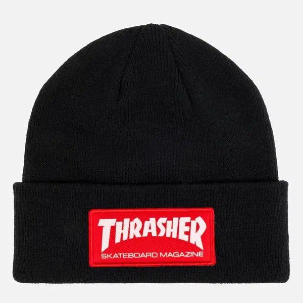 Thrasher Magazine Patch Beanie Black - Red-Black Sheep Skate Shop