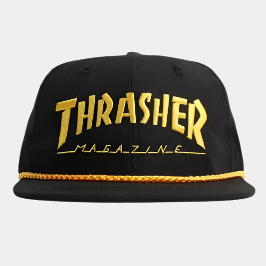 Thrasher Magazine Rope Snapback Hat Black - Gold-Black Sheep Skate Shop