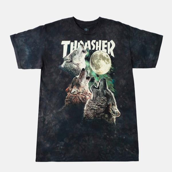 Thrasher Magazine Wolves Tie Dye T-Shirt Dark Green Tie Dye-Black Sheep Skate Shop
