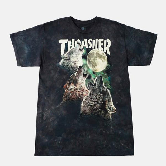 Thrasher Magazine Wolves Tie Dye T-Shirt Dark Green Tie Dye-Black Sheep Skate Shop
