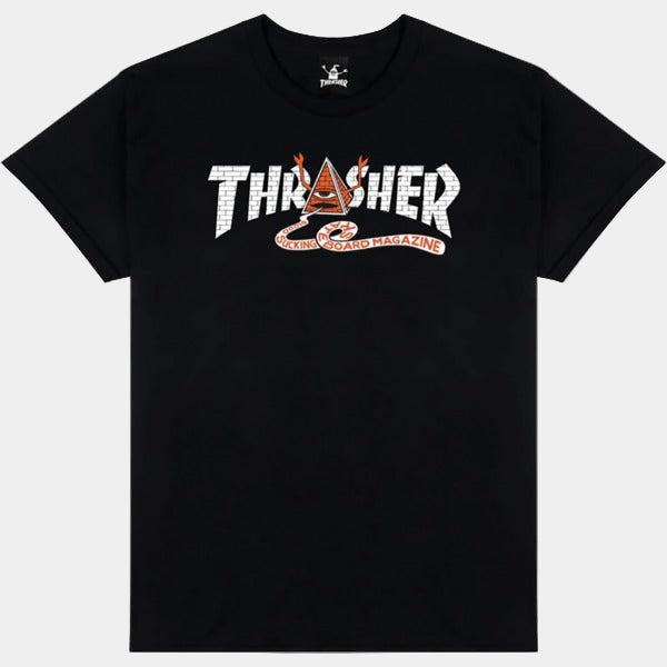 Thrasher Magazine x Toy Machine Skateboards Pyramid T-Shirt Black-Black Sheep Skate Shop