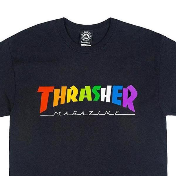 Thrasher Rainbow Mag Logo Tee Black-Black Sheep Skate Shop