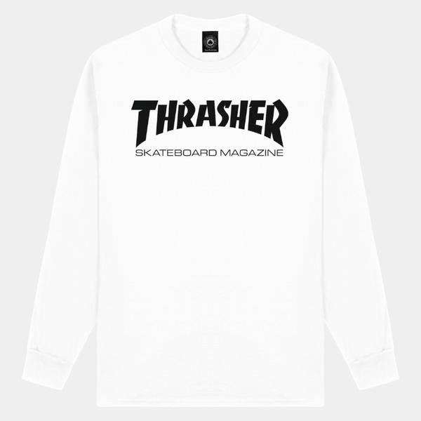 Thrasher Skate Mag Logo Long Sleeve Tee White-Black Sheep Skate Shop