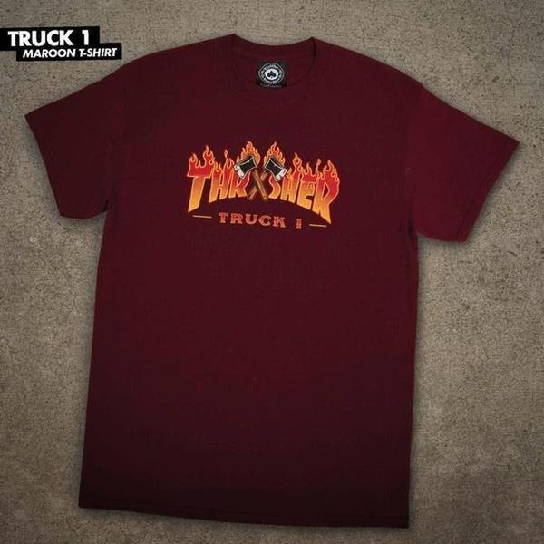 Thrasher Truck 1 Tee Maroon-Black Sheep Skate Shop
