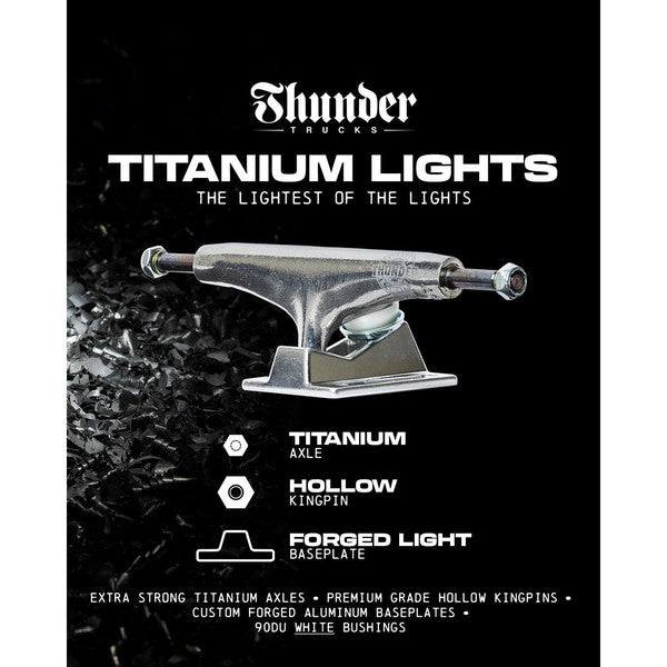 Thunder Trucks Titanium Lights III 149 Set Polished Silver-Black Sheep Skate Shop