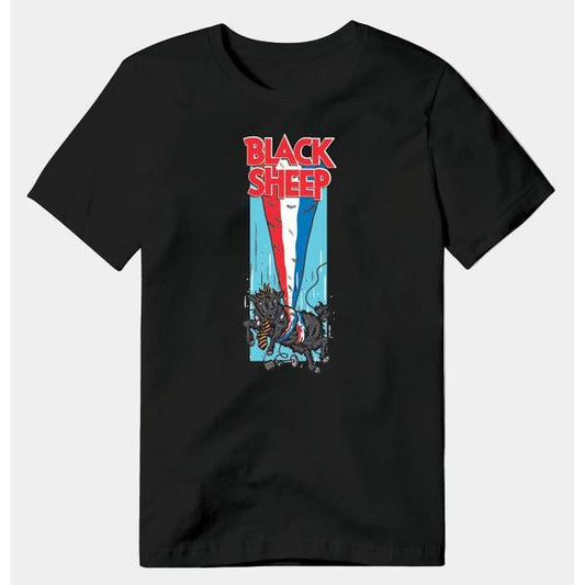 Todd Bratrud x Black Sheep "Farley" T-Shirt Black-Black Sheep Skate Shop