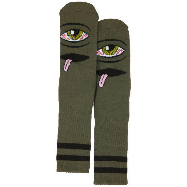 Toy Machine Bloodshot Eye Crew Sock Army-Black Sheep Skate Shop