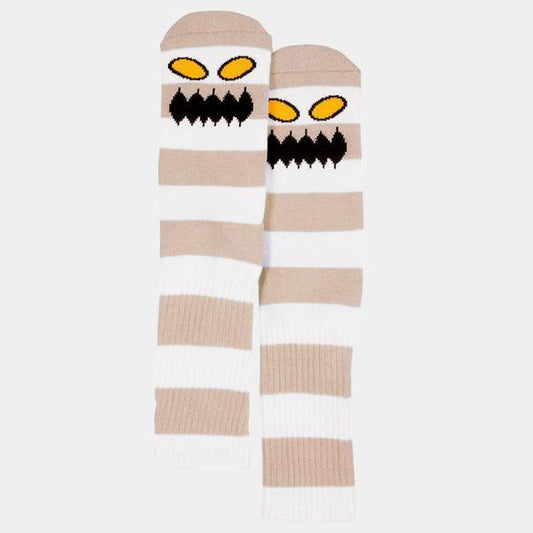 Toy Machine Monster Big Stripe Crew Sock Tan-Black Sheep Skate Shop