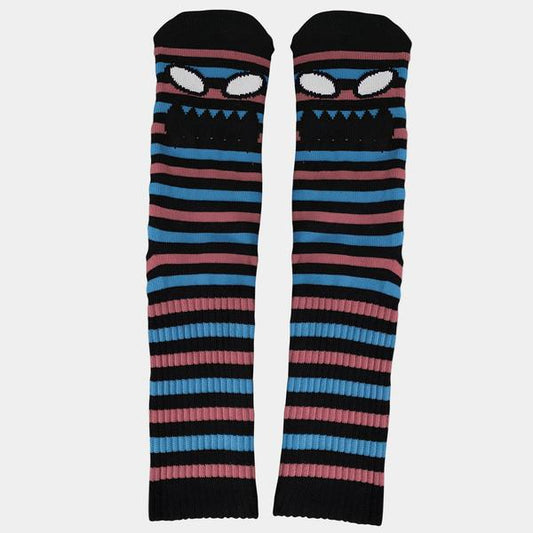 Toy Machine Monster Face Mini Stripes Crew Socks Blue - Black-Black Sheep Skate Shop