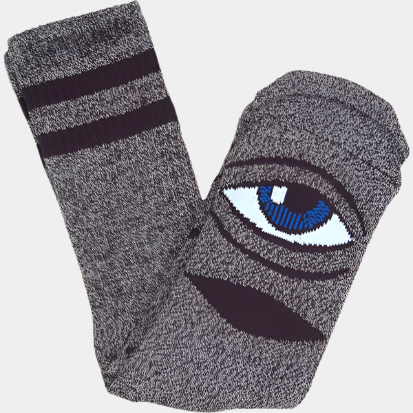 Toy Machine Sect Eye Crew Socks Grey Heather-Black Sheep Skate Shop